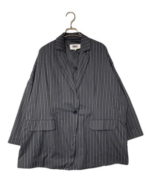 MM6 Maison Margiela（エムエムシックスメゾンマルジェラ）MM6 Maison Margiela (エムエムシックスメゾンマルジェラ) ストライプ テーラードジャケット イタリア製 ブラック×ホワイト サイズ:42の古着・服飾アイテム