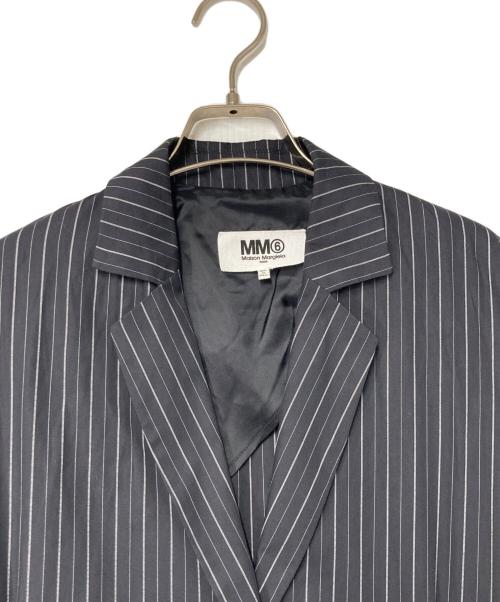 MM6 Maison Margiela（エムエムシックスメゾンマルジェラ）MM6 Maison Margiela (エムエムシックスメゾンマルジェラ) ストライプ テーラードジャケット イタリア製 ブラック×ホワイト サイズ:42の古着・服飾アイテム
