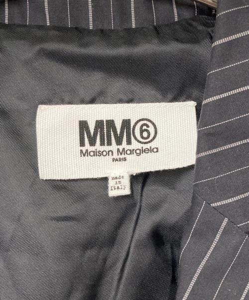 MM6 Maison Margiela（エムエムシックスメゾンマルジェラ）MM6 Maison Margiela (エムエムシックスメゾンマルジェラ) ストライプ テーラードジャケット イタリア製 ブラック×ホワイト サイズ:42の古着・服飾アイテム