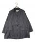 MM6 Maison Margiela（エムエムシックスメゾンマルジェラ）の古着「ストライプ テーラードジャケット イタリア製」｜ブラック×ホワイト