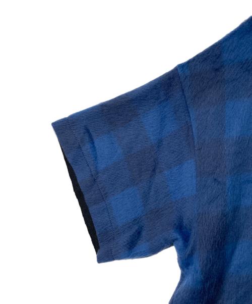 MM6 Maison Margiela（エムエムシックスメゾンマルジェラ）MM6 Maison Margiela (エムエムシックスメゾンマルジェラ) 16AW チェック柄シャギーワンピース ブルー サイズ:Ｍの古着・服飾アイテム