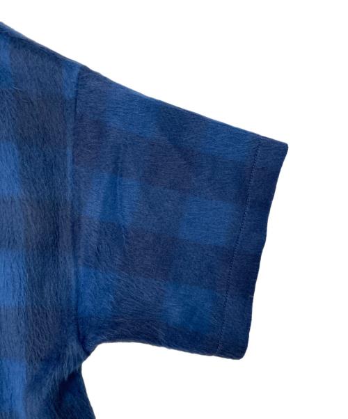 MM6 Maison Margiela（エムエムシックスメゾンマルジェラ）MM6 Maison Margiela (エムエムシックスメゾンマルジェラ) 16AW チェック柄シャギーワンピース ブルー サイズ:Ｍの古着・服飾アイテム