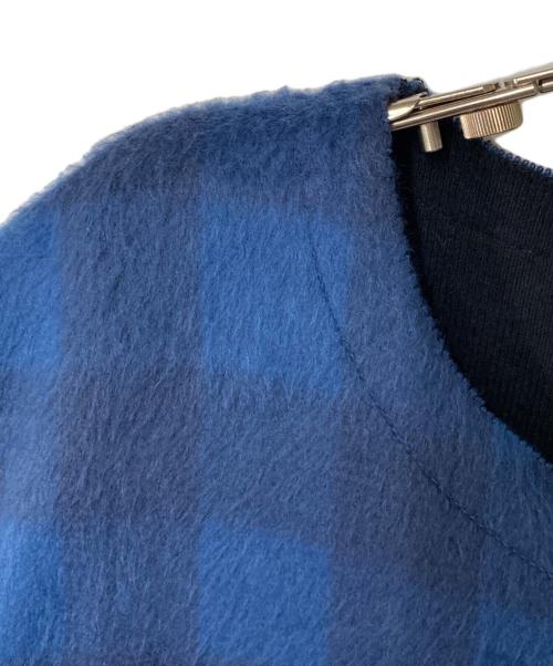 MM6 Maison Margiela（エムエムシックスメゾンマルジェラ）MM6 Maison Margiela (エムエムシックスメゾンマルジェラ) 16AW チェック柄シャギーワンピース ブルー サイズ:Ｍの古着・服飾アイテム