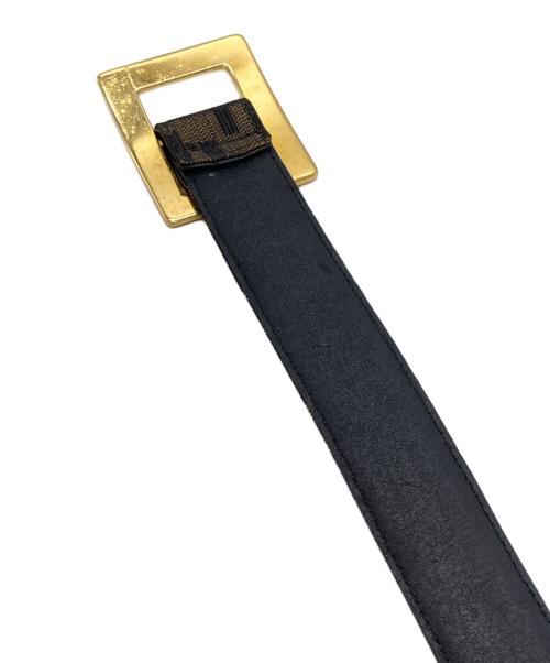 FENDI（フェンディ）FENDI (フェンディ) FF柄 ズッカ レザーベルト ブラウン×ブラック サイズ:実寸参照の古着・服飾アイテム