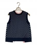 YORIヨリ）の古着「マリンドットバックリボンジレ」｜ネイビー×ホワイト