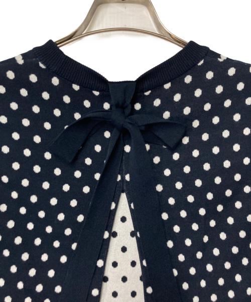 YORI（ヨリ）yori (ヨリ) マリンドットバックリボンジレ ネイビー×ホワイト サイズ:Fの古着・服飾アイテム