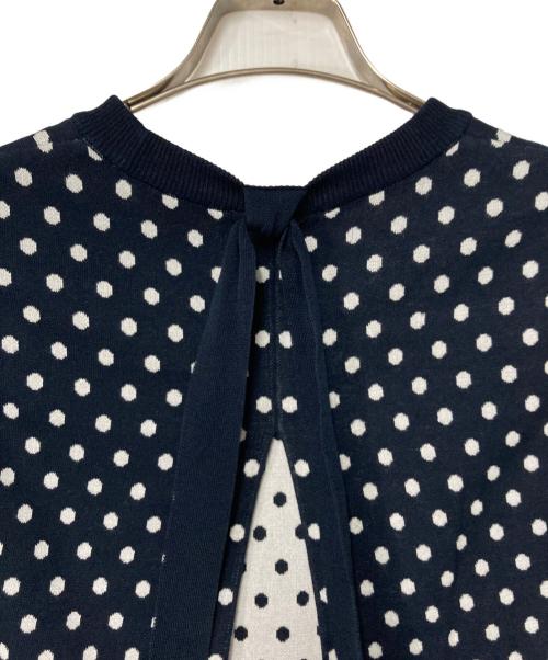 YORI（ヨリ）yori (ヨリ) マリンドットバックリボンジレ ネイビー×ホワイト サイズ:Fの古着・服飾アイテム