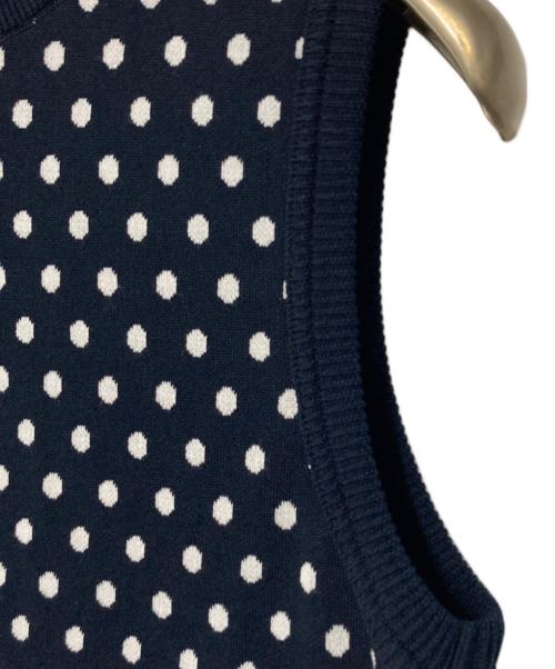 YORI（ヨリ）yori (ヨリ) マリンドットバックリボンジレ ネイビー×ホワイト サイズ:Fの古着・服飾アイテム