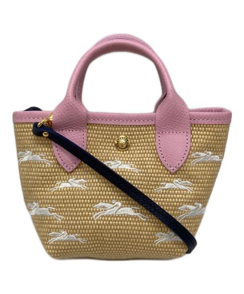 LONGCHAMP（ロンシャン）LONGCHAMP (ロンシャン) PANIER ミニ 2WAY ショルダーバッグ ピンクベージュの古着・服飾アイテム