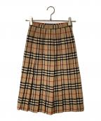 Burberry'sバーバリーズ）の古着「ノバチェック プリーツスカート」｜ベージュ