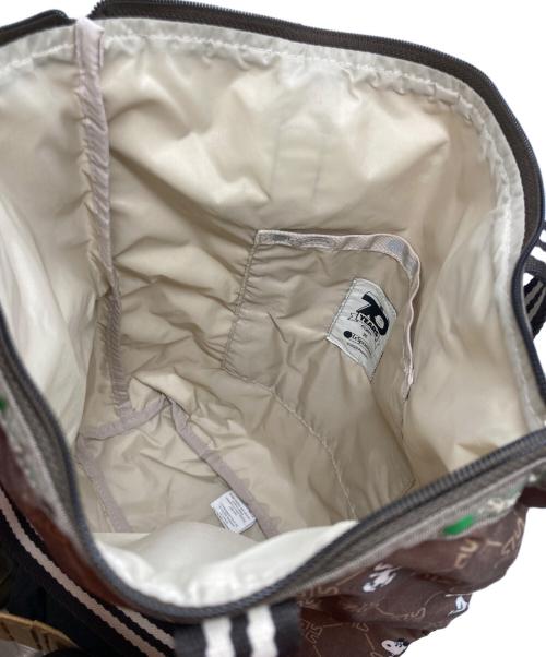 LeSportsac（レスポートサック）LeSportsac (レスポートサック) PEANUTS (ピーナッツ) ABSTRACT DAILY TOTE  スヌーピーレモノグラム ブラウンの古着・服飾アイテム