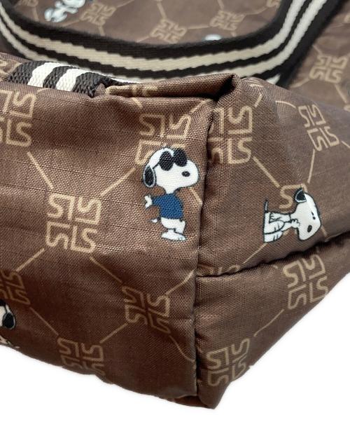 LeSportsac（レスポートサック）LeSportsac (レスポートサック) PEANUTS (ピーナッツ) ABSTRACT DAILY TOTE  スヌーピーレモノグラム ブラウンの古着・服飾アイテム