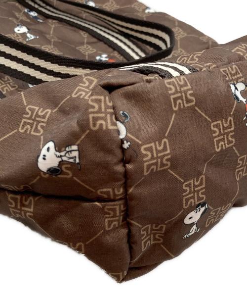 LeSportsac（レスポートサック）LeSportsac (レスポートサック) PEANUTS (ピーナッツ) ABSTRACT DAILY TOTE  スヌーピーレモノグラム ブラウンの古着・服飾アイテム