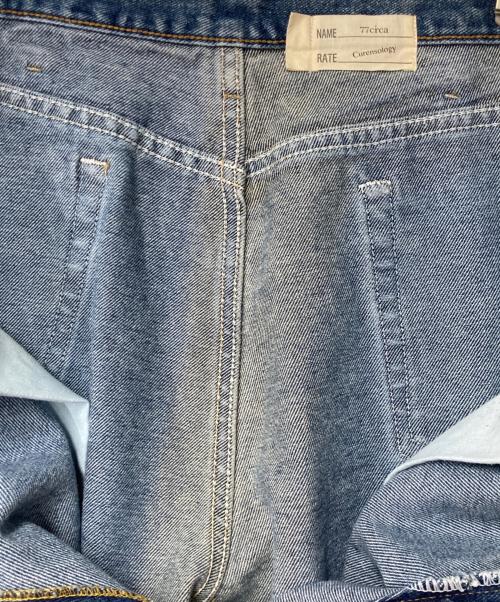 77circa（ナナナナサーカ）77circa (ナナナナサーカ) Curensology (カレンソロジー) リメイク カットオフ ワイドデニムパンツ インディゴ サイズ:表記なしの古着・服飾アイテム