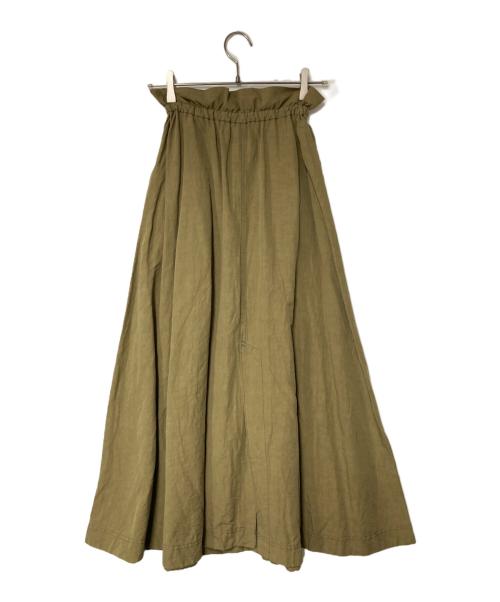 SACRA（サクラ）SACRA (サクラ) CO/LI WASHED TYPEWRITER SKIRT カーキ サイズ:36の古着・服飾アイテム