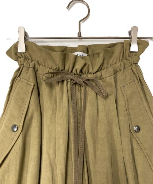 SACRA（サクラ）SACRA (サクラ) CO/LI WASHED TYPEWRITER SKIRT カーキ サイズ:36の古着・服飾アイテム