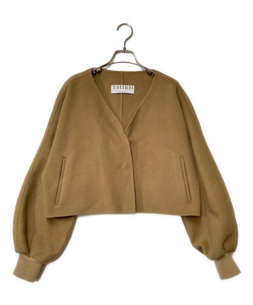 THIRD MAGAZINE（サードマガジン）THIRD MAGAZINE (サードマガジン) クロップドノーカラージャケット キャメル サイズ:9の古着・服飾アイテム