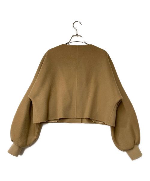 THIRD MAGAZINE（サードマガジン）THIRD MAGAZINE (サードマガジン) クロップドノーカラージャケット キャメル サイズ:9の古着・服飾アイテム