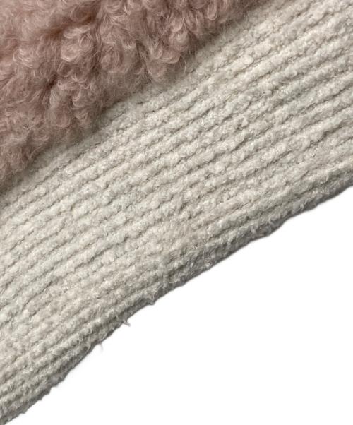 STELLA McCARTNEY（ステラマッカートニー）STELLA McCARTNEY (ステラマッカートニー) パッチワーク ボアカーディガン ベージュ×グレー サイズ:34の古着・服飾アイテム