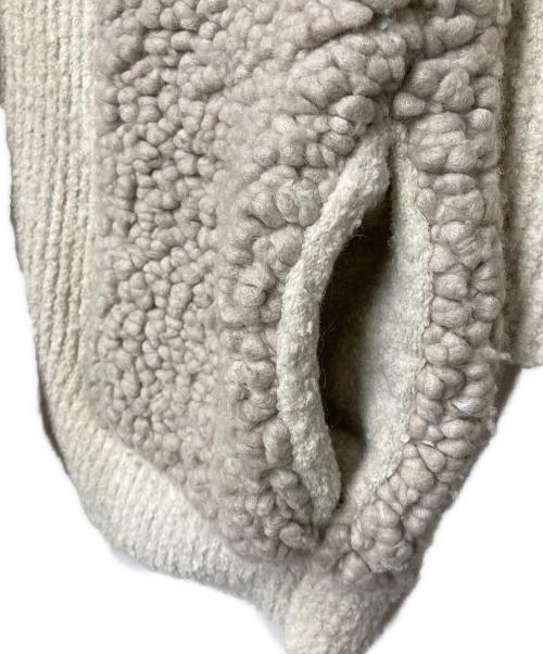 STELLA McCARTNEY（ステラマッカートニー）STELLA McCARTNEY (ステラマッカートニー) パッチワーク ボアカーディガン ベージュ×グレー サイズ:34の古着・服飾アイテム