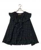 violette roomバイオレットルーム）の古着「レースブラウス」｜ブラック