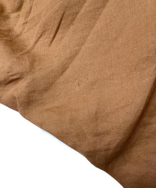 LACOSTE（ラコステ）LACOSTE (ラコステ) リネンバンドカラーシャツ ブラウン サイズ:38の古着・服飾アイテム