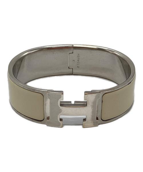 HERMES（エルメス）HERMES (エルメス) クリック クラックH バングル シルバー×ホワイト (アイボリー)の古着・服飾アイテム