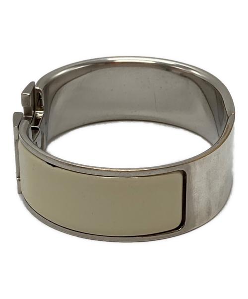 HERMES（エルメス）HERMES (エルメス) クリック クラックH バングル シルバー×ホワイト (アイボリー)の古着・服飾アイテム