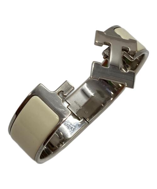 HERMES（エルメス）HERMES (エルメス) クリック クラックH バングル シルバー×ホワイト (アイボリー)の古着・服飾アイテム