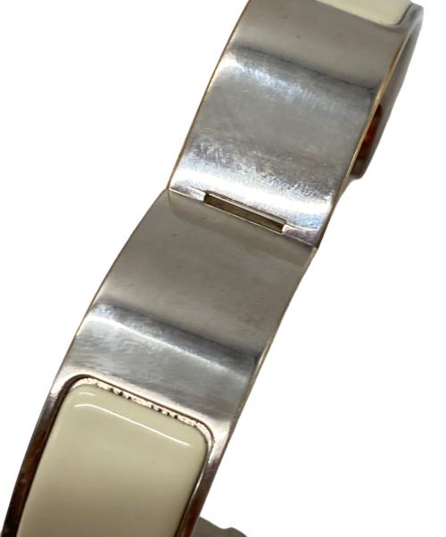 HERMES（エルメス）HERMES (エルメス) クリック クラックH バングル シルバー×ホワイト (アイボリー)の古着・服飾アイテム