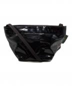 Herve Chapelierエルベシャプリエ）の古着「エナメル舟形ショルダーバッグ」｜ブラック