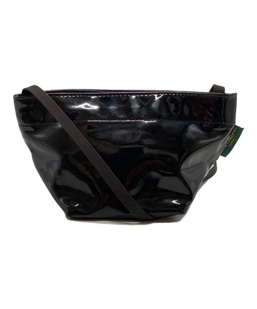 Herve Chapelier（エルベシャプリエ）Herve Chapelier (エルベシャプリエ) エナメル舟形ショルダーバッグ ブラックの古着・服飾アイテム