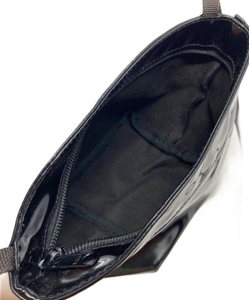 Herve Chapelier（エルベシャプリエ）Herve Chapelier (エルベシャプリエ) エナメル舟形ショルダーバッグ ブラックの古着・服飾アイテム