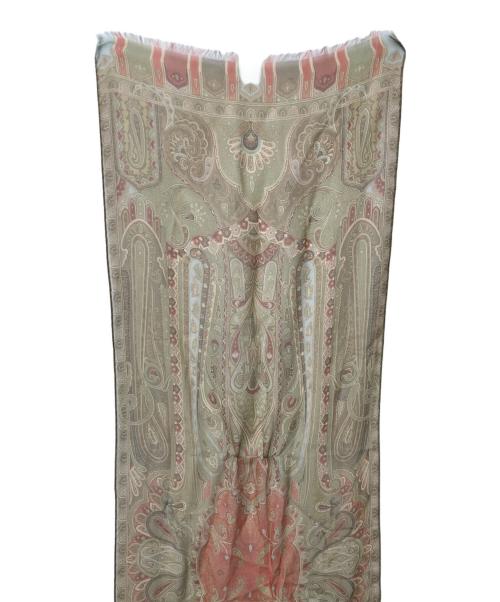 ETRO（エトロ）ETRO (エトロ) ペイズリー柄シルクストール ベージュ×オレンジの古着・服飾アイテム
