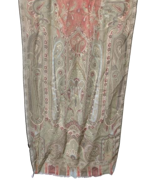 ETRO（エトロ）ETRO (エトロ) ペイズリー柄シルクストール ベージュ×オレンジの古着・服飾アイテム