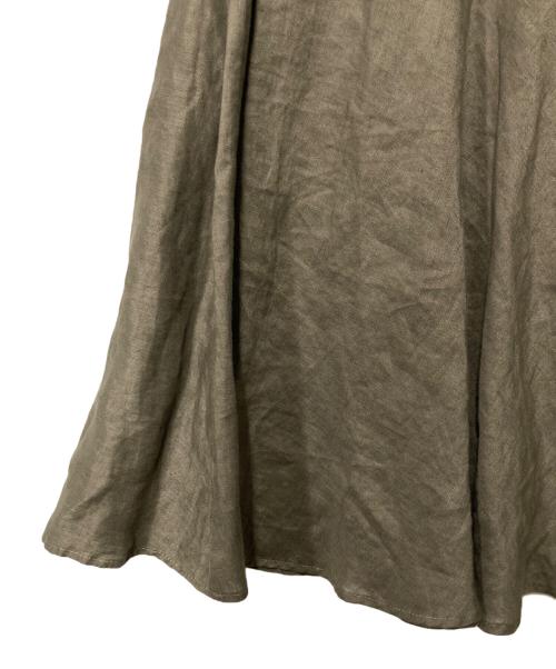 1er Arrondissement（プルミエ アロンディスモン）1er Arrondissement (プルミエ アロンディスモン) ロングリネンスカート カーキ サイズ:36の古着・服飾アイテム