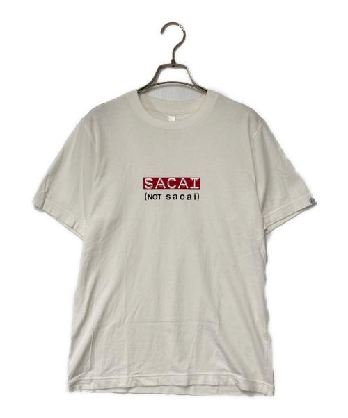 sacai（サカイ）sacai (サカイ) FRAGMENTS (フラグメント) not sacai プリントTシャツ ホワイト サイズ:表記無しの古着・服飾アイテム