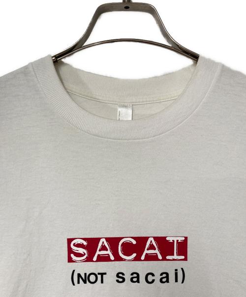 sacai（サカイ）sacai (サカイ) FRAGMENTS (フラグメント) not sacai プリントTシャツ ホワイト サイズ:表記無しの古着・服飾アイテム