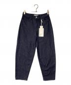 BLUE/自由区ジユウク）の古着「ストレッチ ワイドパンツ」｜インディゴ