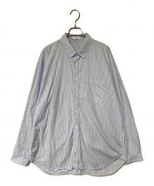 ATON（エイトン）の古着「GIZA BROAD WASHED SHIRT」｜ブルー×ホワイト