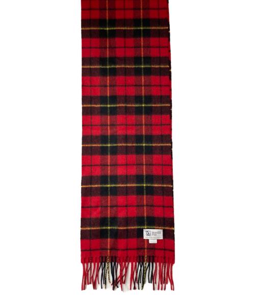 JOHNSTONS OF ELGIN（ジョンストンズオブエルガン）JOHNSTONS OF ELGIN (ジョンストンズオブエルガン) カシミヤチェックマフラー レッド×ブラックの古着・服飾アイテム