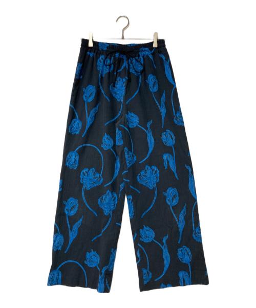 SAYAKA DAVIS（サヤカ デイヴィス）SAYAKA DAVIS (サヤカ デイヴィス) Printed Pull-On Pants  ブラック×ブルー サイズ:Sの古着・服飾アイテム