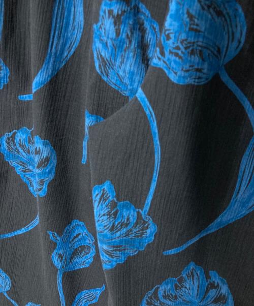 SAYAKA DAVIS（サヤカ デイヴィス）SAYAKA DAVIS (サヤカ デイヴィス) Printed Pull-On Pants  ブラック×ブルー サイズ:Sの古着・服飾アイテム