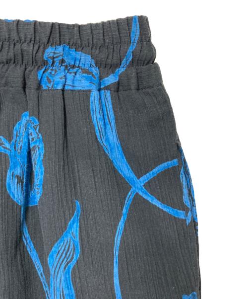 SAYAKA DAVIS（サヤカ デイヴィス）SAYAKA DAVIS (サヤカ デイヴィス) Printed Pull-On Pants  ブラック×ブルー サイズ:Sの古着・服飾アイテム