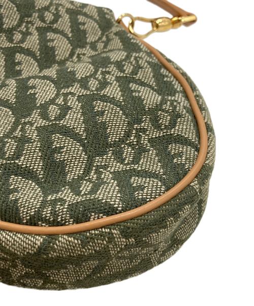 Christian Dior（クリスチャン ディオール）Christian Dior (クリスチャン ディオール) トロッター サドルポーチバッグ グリーン×ベージュの古着・服飾アイテム
