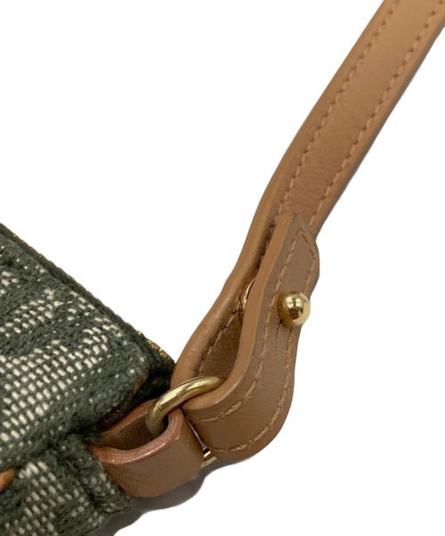 Christian Dior（クリスチャン ディオール）Christian Dior (クリスチャン ディオール) トロッター サドルポーチバッグ グリーン×ベージュの古着・服飾アイテム