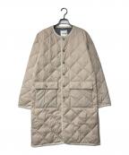 TAIONタイオン）の古着「CITY LINE キルティングノーカラーダウンコート」｜ベージュ