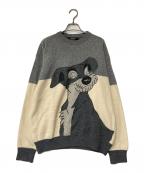 ICEBERG HISTORY×DISNEYアイスバーグヒストリ×ディズニー）の古着「クルーネックニット」｜グレー×ベージュ