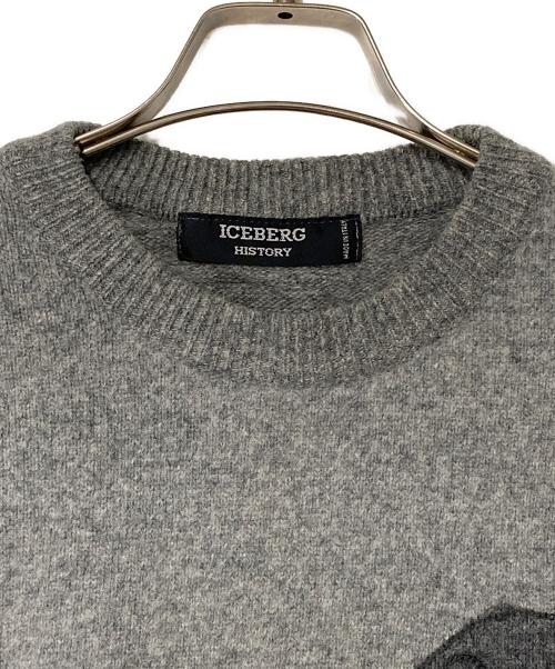 ICEBERG HISTORY（アイスバーグヒストリ）ICEBERG HISTORY (アイスバーグヒストリ) Disney (ディズニー) クルーネックニット グレー×ベージュ サイズ:FREEの古着・服飾アイテム