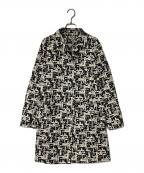 WEEKEND Max Maraウィークエンド マックスマーラ）の古着「総柄ヒヨクコート」｜ブラック×アイボリー